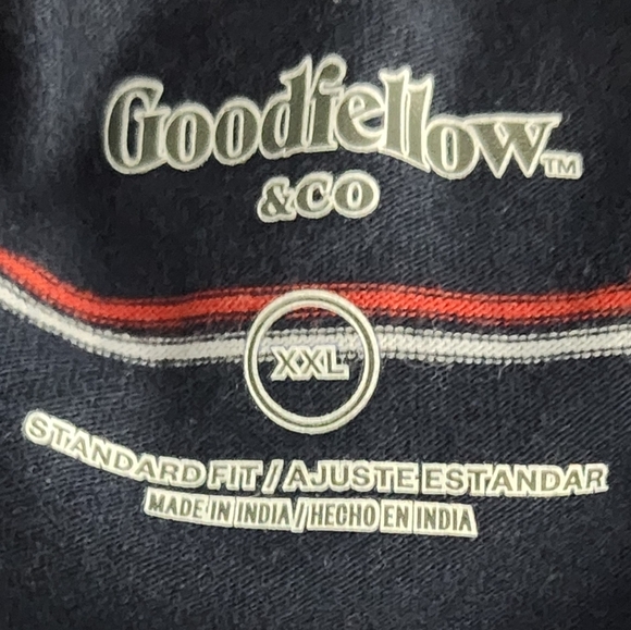 Mens Navy Striped Goodfellow T-Shirt and Original Use Grey Cargo Shorts Set XXL - Picture 5 of 8